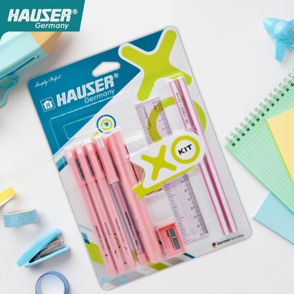 Hauser XO Writing Stationery Kit | A Complete Writing Kit | Gift Set for Kids Students & Office | Combination Set of 10 – Color May Vary
